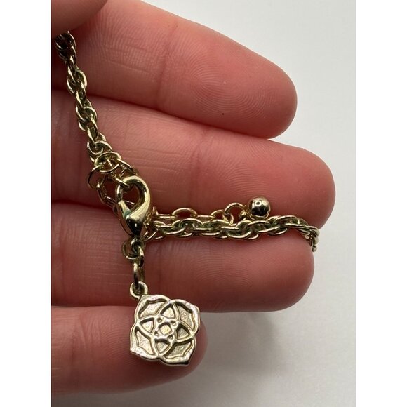 Kendra Scott Gold Chain Necklace With Pink Oval Stone & Tassel Pendant - Picture 6 of 6